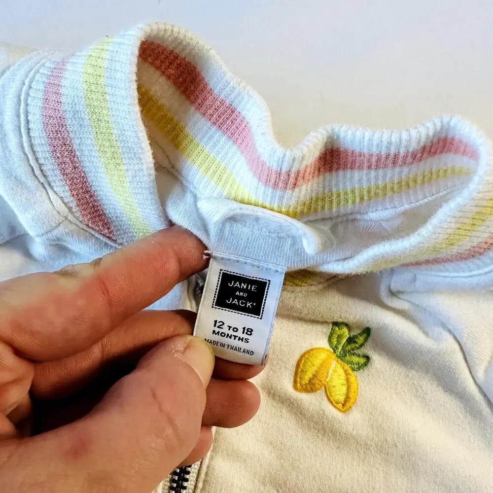 Janie and Jack Lemon Bomber Jacket Sz 12-18 mo